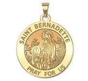 Saint Bernadette Round Religious Medal   EXCLUSIVE 