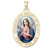 Immaculate Heart of Mary Oval Religious Medal  Color EXCLUSIVE 