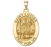 Saint Lucian Religious Medal   Oval  EXCLUSIVE 