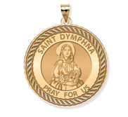 Saint Dymphna Round Rope Border Religious Medal