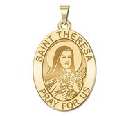 Saint Theresa   Oval Religious Medal  EXCLUSIVE 