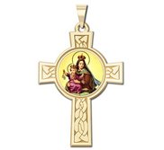 Our Lady of Mount Carmel Cross Religious Medal   Color EXCLUSIVE 