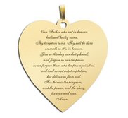  Lord s Prayer  Heart Script Pendant