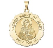 Sacred Heart of Mary Scalloped Religious Medal  EXCLUSIVE 