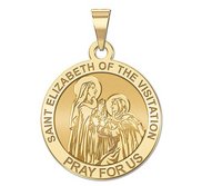 Saint Elizabeth of the Visitation Religious Round Medal   EXCLUSIVE 