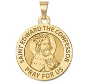 Saint Edward the Confessor Round Religious Medal  EXCLUSIVE 