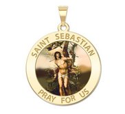 Saint Sebastian Religious Medal  Color EXCLUSIVE 