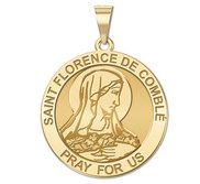 Saint Florence De Comble Round Religious Medal   EXCLUSIVE 