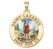 Saint Lazarus Religious Medal  Color EXCLUSIVE 