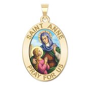 Saint Anne Oval Religious Medal  Color EXCLUSIVE 