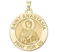 Saint Anastasia Round Religious Medal   round  EXCLUSIVE 