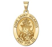 Pope Saint Hilarius Oval Religious Medal  EXCLUSIVE 