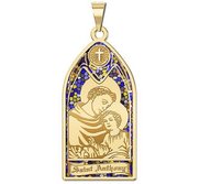 Saint Anthony   Stained Glass Religious Medal  EXCLUSIVE 