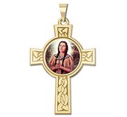 Saint Kateri Tekakwitha Cross Religious Medal   Color EXCLUSIVE 