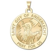 Saint Guy of Anderlecht Round  Religious Medal   EXCLUSIVE 