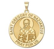 Saint Gregory of Nazianzus Round Religious Medal  EXCLUSIVE 