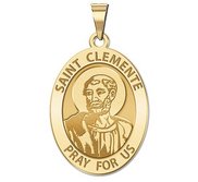 Saint Clemente Round Religious Medal   Oval  EXCLUSIVE 