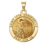 Saint Itta DeNievelle Round Religious Medal   EXCLUSIVE 