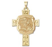 Saint Michael Religious Police Badge Cross Medal   EXCLUSIVE 