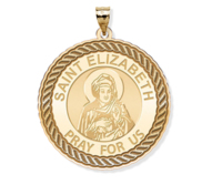 Saint Elizabeth  Mary s Cousin  Round Rope Border Religious Medal