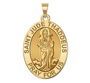 Saint Jude Religious Oval Medal   Full Figure   EXCLUSIVE 