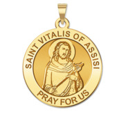 Saint Vitalis of Assisi Round Religious Medal