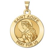 Saint Aoife Round Religious Medal   EXCLUSIVE 