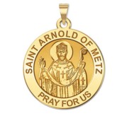 Saint Arnold of Metz Round Religious Medal