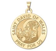 Saint David of Wales Round Religious Medal  EXCLUSIVE 