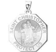 Saint Christopher Perfect Octagon Religious Medal    EXCLUSIVE 