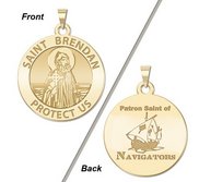 Saint Brendan Double Sided Navigator Round Religious Medal    EXCLUSIVE 