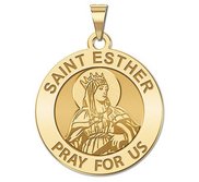 Saint Esther Round Religious Round Medal   EXCLUSIVE 