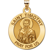 Saint Timothy Round Religious Medal   EXCLUSIVE 