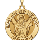 Saint Andrew the Scot Round Religious Medal  EXCLUSIVE 