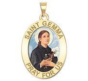 Saint Gemma Galgani Oval Medal   Round  Color EXCLUSIVE 