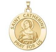 Saint Catherine of Alexandria Round Religious Medal    EXCLUSIVE 