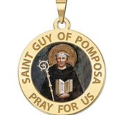 Saint Guy of Pomposa Round Religious Medal Color