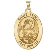 Saint Lydia OVAL Religious Medal   EXCLUSIVE 