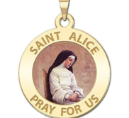 Saint Alice Round Religious Medal Color