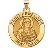 Saint Penelope Round Religious Medal   EXCLUSIVE 