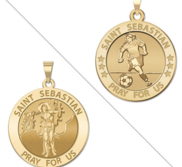 Soccer   Saint Sebastian Doubledside Sports Religious Medal  EXCLUSIVE 