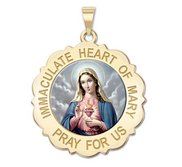 Immaculate Heart of Mary Scalloped Color Religious Medal  EXCLUSIVE 