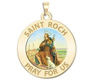 Saint Roch Religious Medal  Color EXCLUSIVE 