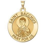 Saint Bacchus Round Religious Medal  EXCLUSIVE 