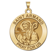 Saint Armand Round Religious Medal  EXCLUSIVE 