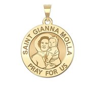 Saint Gianna Beretta Molla Round Religious Medal   EXCLUSIVE 