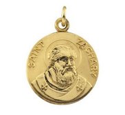 Saint Zachary Round Religious Medal