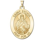 Saint Sylvia Religious Medal  OVAL  EXCLUSIVE 