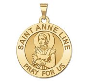 Saint Anne Line Round Religious Medal  EXCLUSIVE 