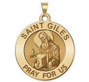 Saint Giles Round Religious Medal  EXCLUSIVE 